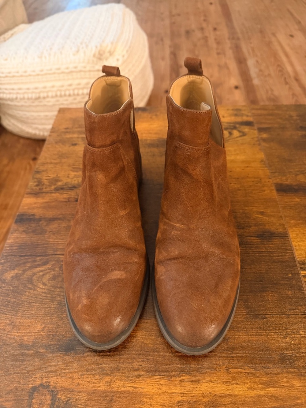 Franco Sarto Ankle Boots Size 8 Brown Suede Chelsea Booties